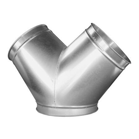 Us Duct US Duct Clamp Together Y Branch, 30 Deg 4-4-4, 4" Diameter, Galvanized, 18 Gauge RBY04R04R04R30.G18